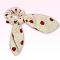 Berry Sweet Scrunchie | Strawberry Print Hair Scrunchie for Pet Parents