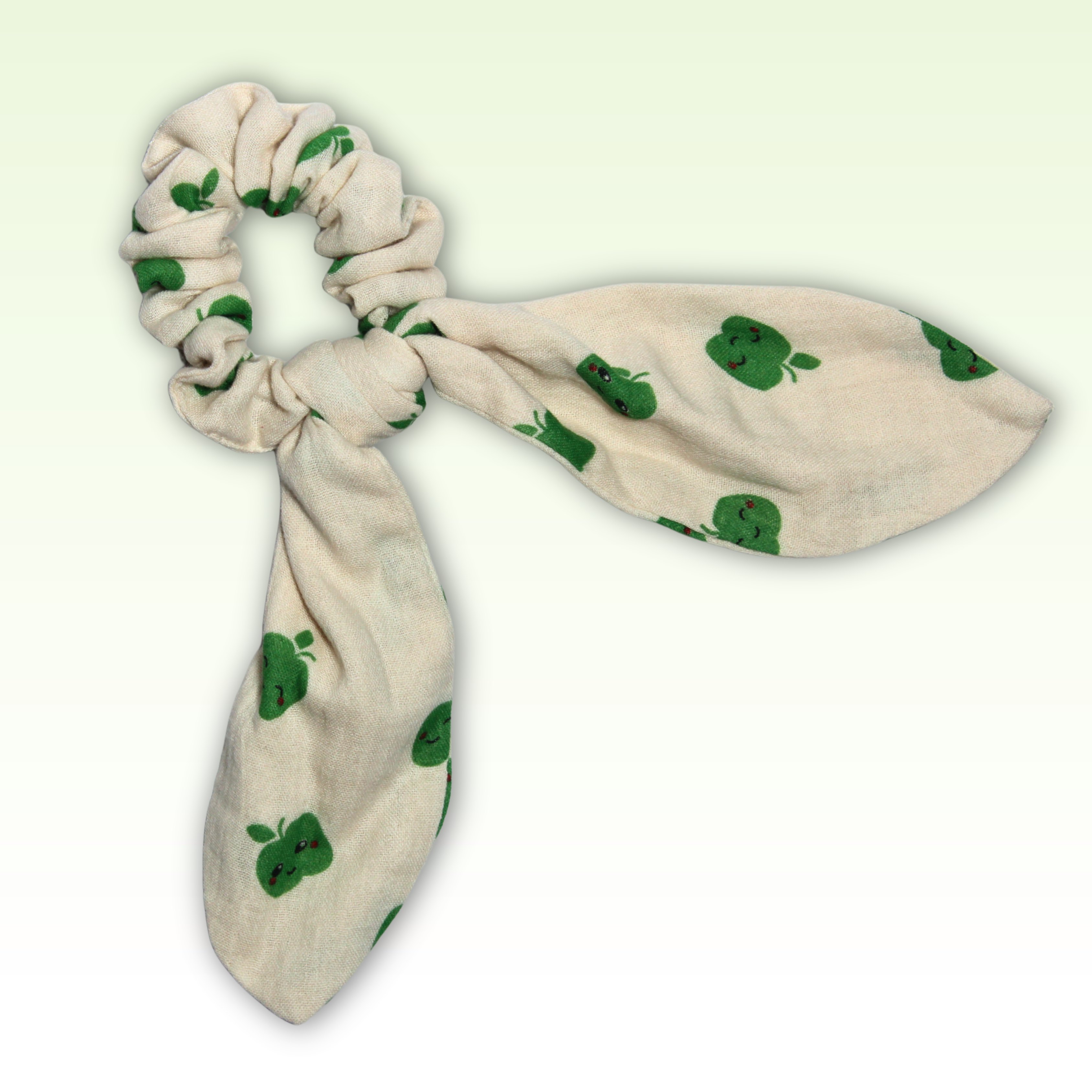 Apple of My Paw Scrunchie | Green Apple Hair Scrunchie for Pet Parents