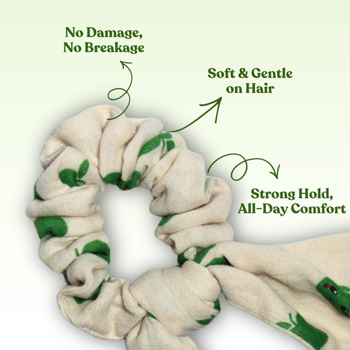 Apple of My Paw Scrunchie | Green Apple Hair Scrunchie for Pet Parents