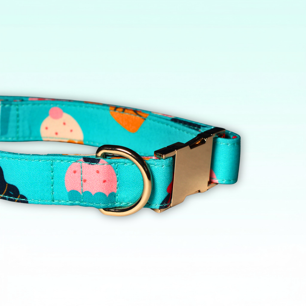 Pupcake Birthday Dog Collar | Cupcake Print Pet Collar for dogs & cats