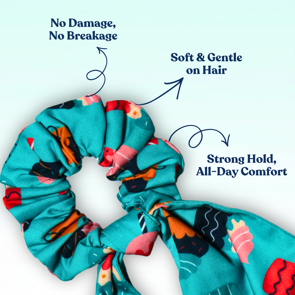 Pupcake Scrunchie | Cupcake Print Hair Scrunchie for Pet Parents